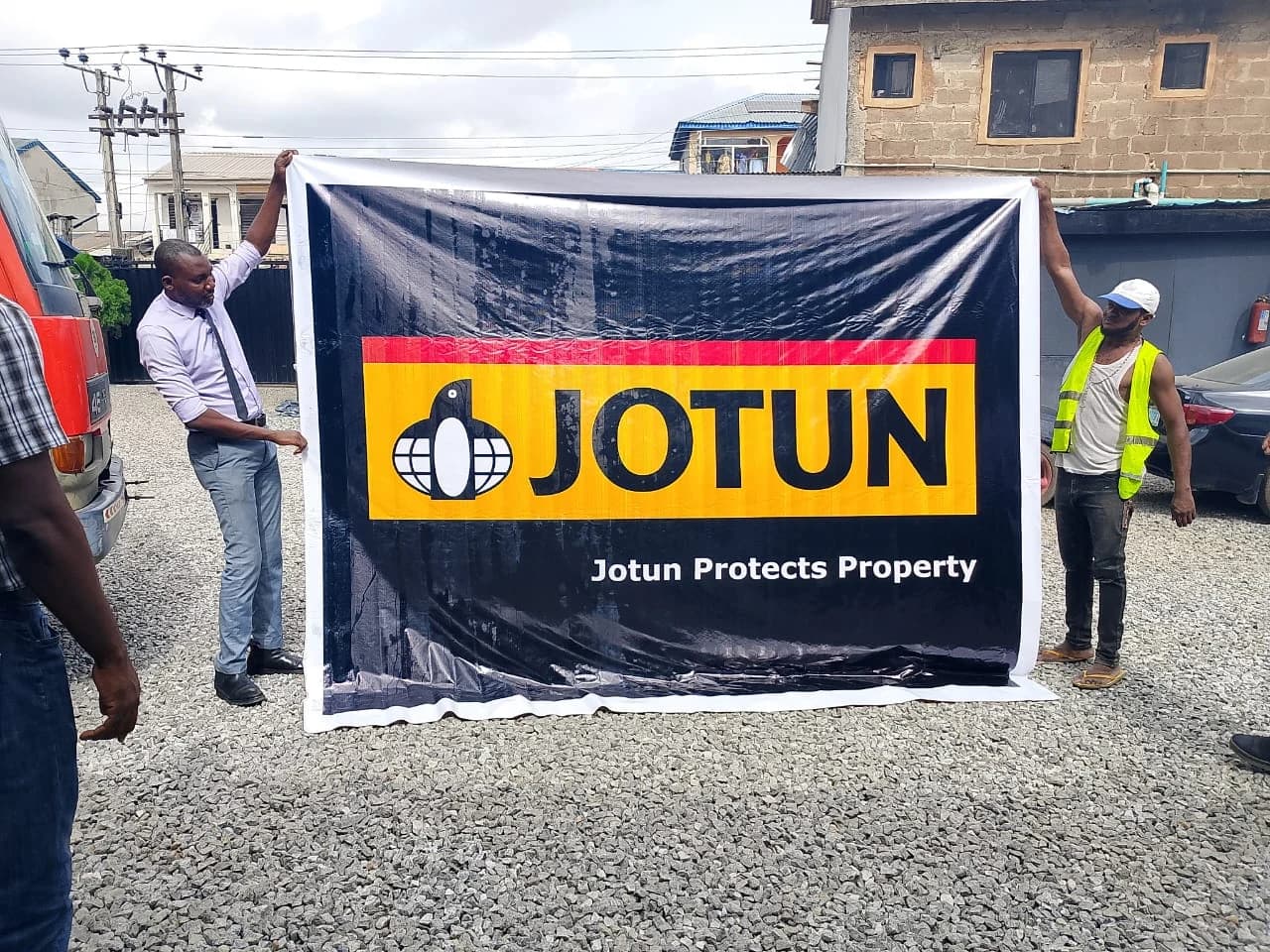 Jotun Paints heavy-duty outdoor PVC flex banner printing in Lagos.