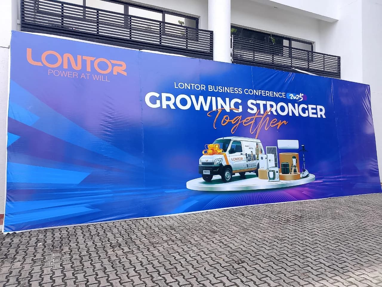 Lontor corporate conference stage backdrop banner