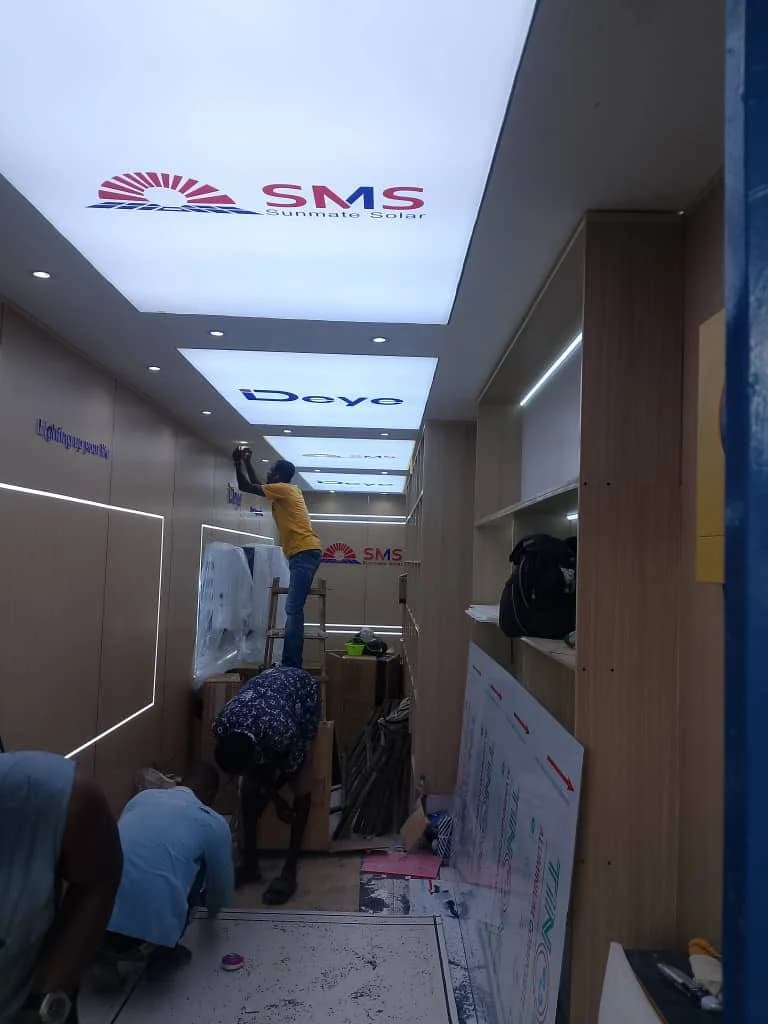 Sunmate showroom display lighting installation