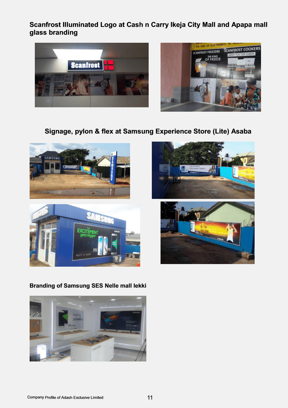 Illuminated 3D Scanfrost brand sign mounted above retail entrance at Ikeja City Mall.